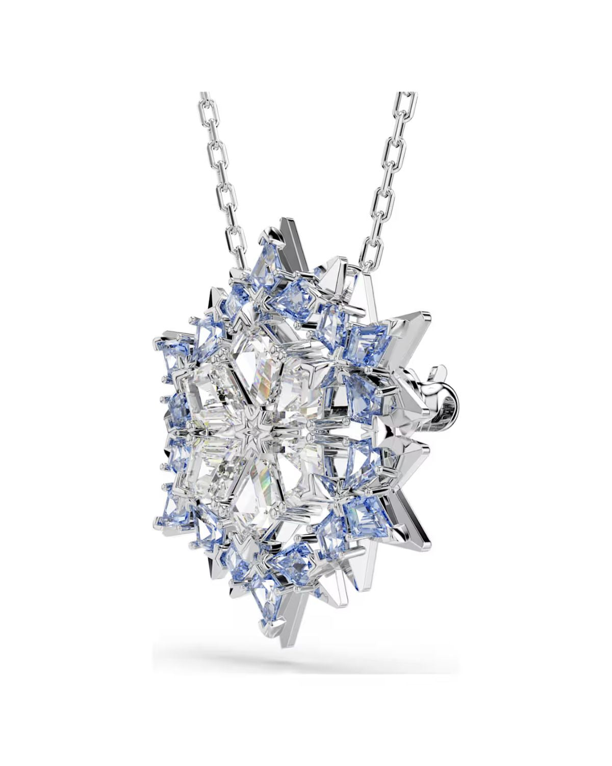 Magic pendant and brooch Snowflake, Blue, Rhodium plated 5737619