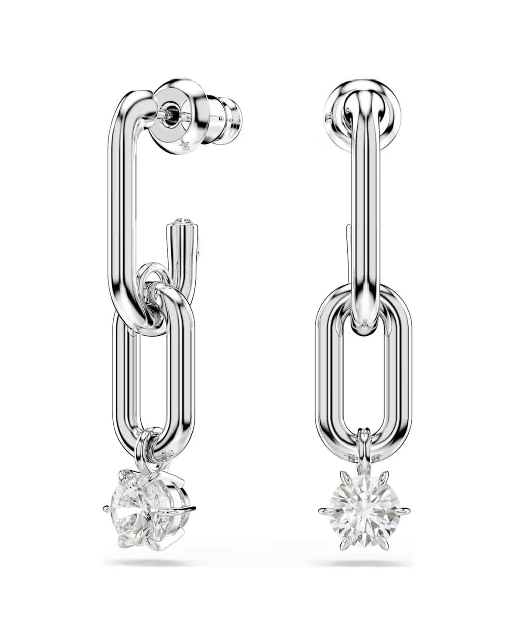 Constella drop earrings Round cut, White, Rhodium plated 5728584