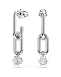 Constella drop earrings Round cut, White, Rhodium plated 5728584