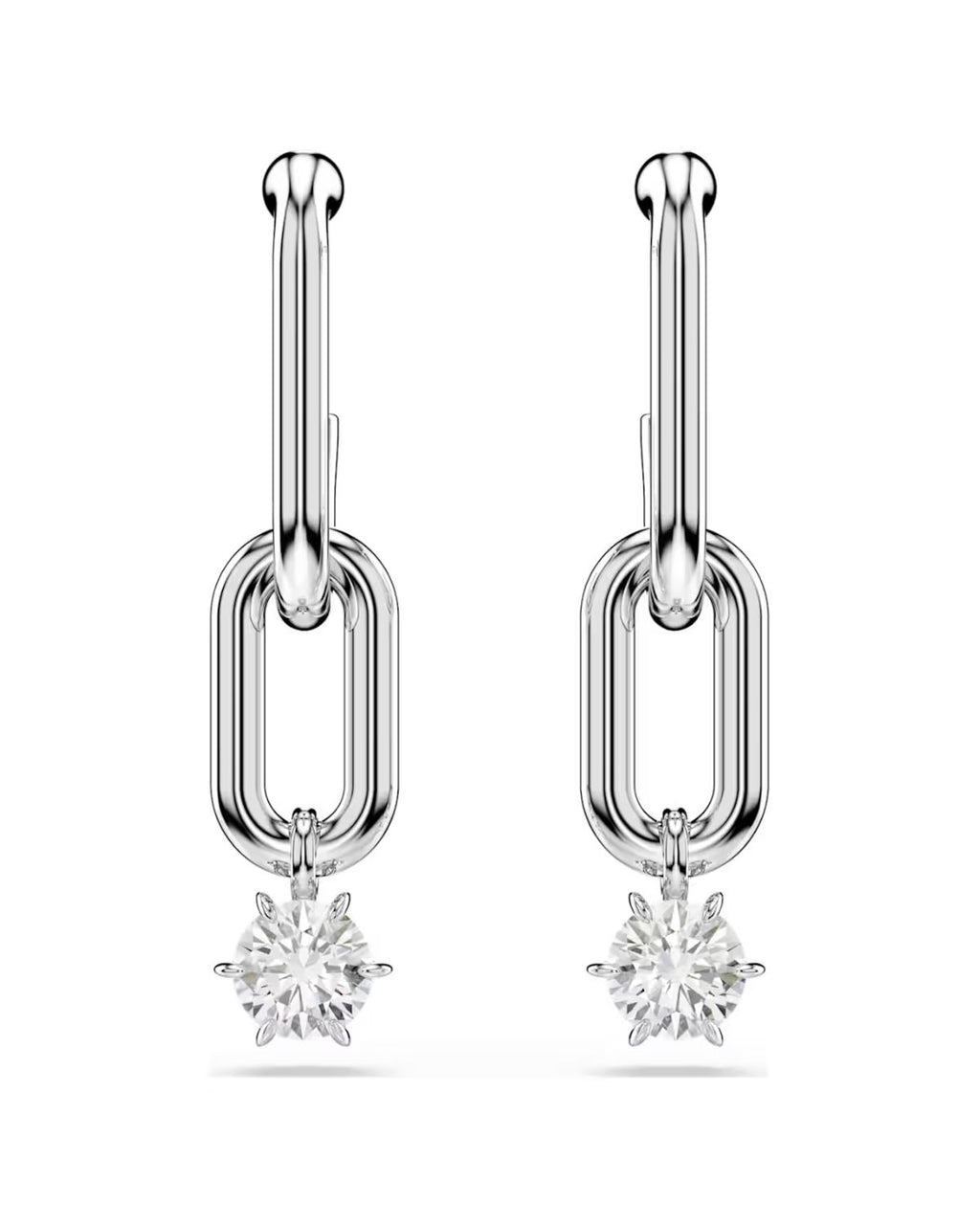 Constella drop earrings Round cut, White, Rhodium plated 5728584