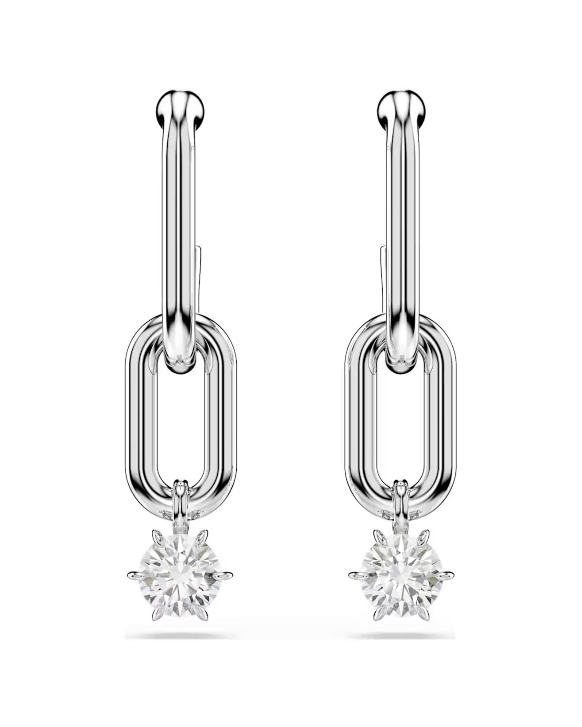 Constella drop earrings Round cut, White, Rhodium plated 5728584