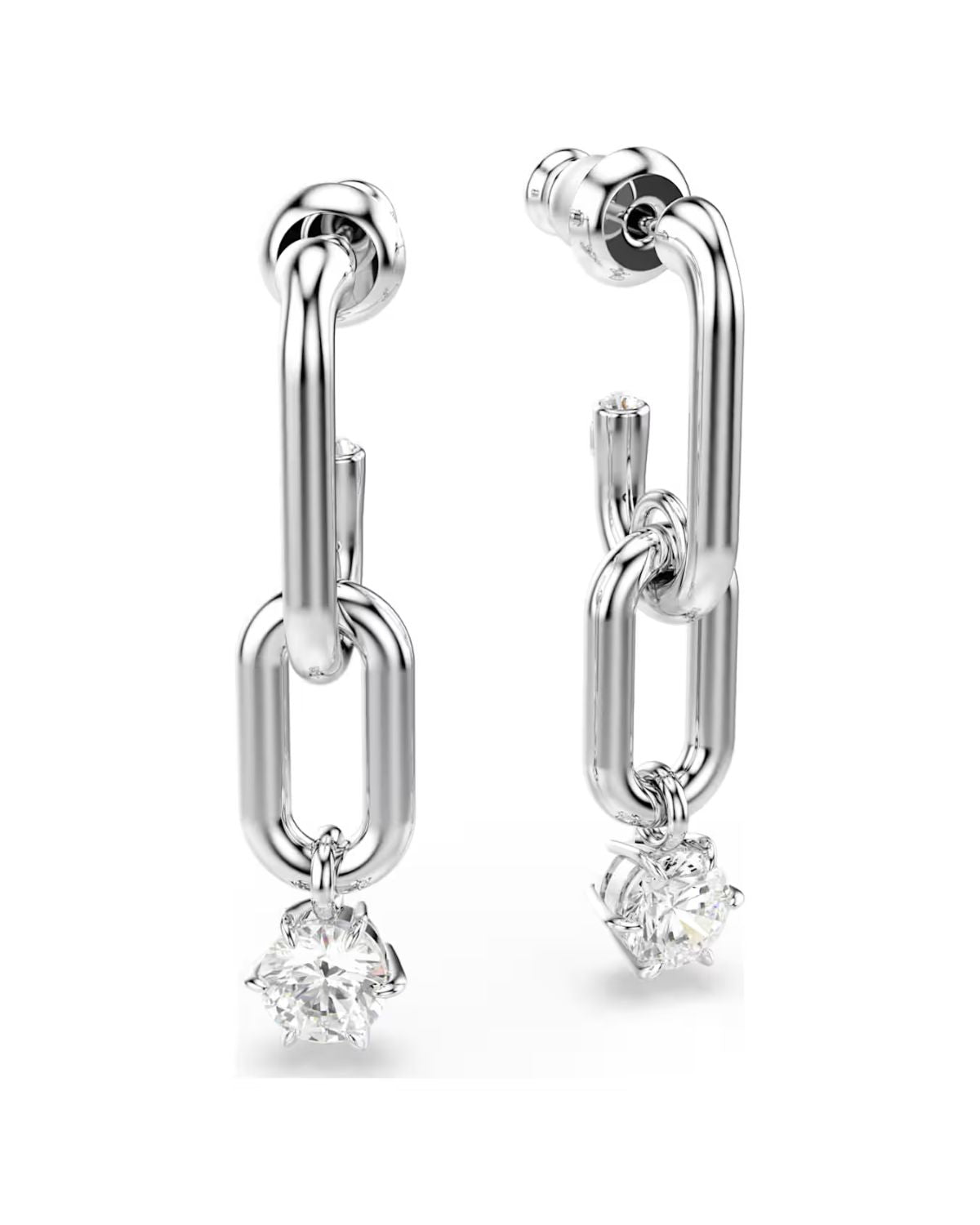 Constella drop earrings Round cut, White, Rhodium plated 5728584