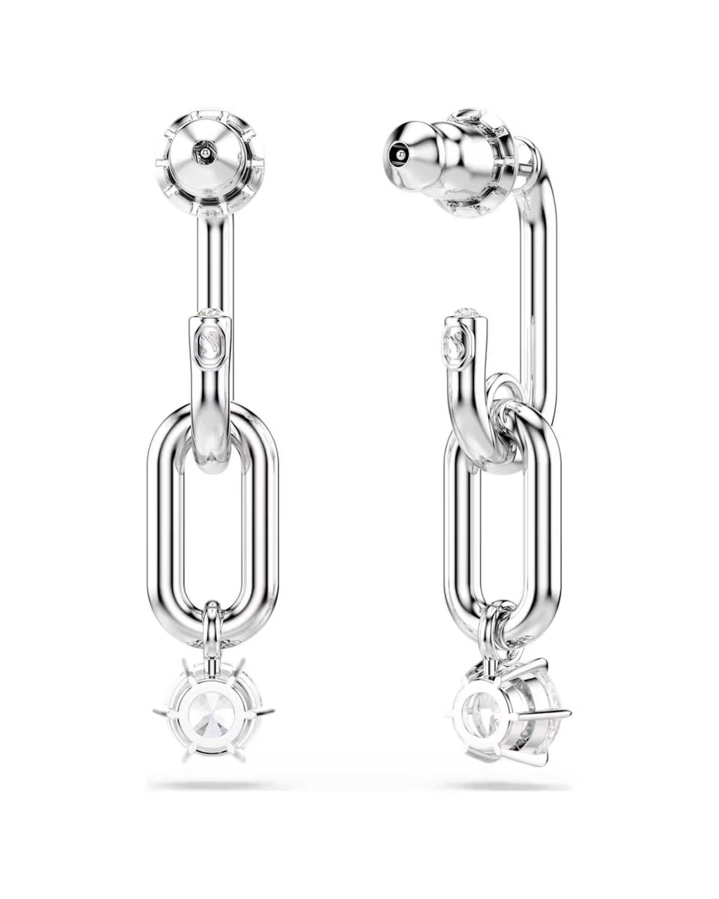 Constella drop earrings Round cut, White, Rhodium plated 5728584