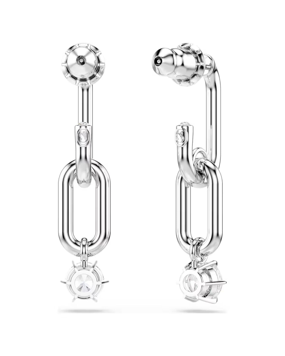 Constella drop earrings Round cut, White, Rhodium plated 5728584