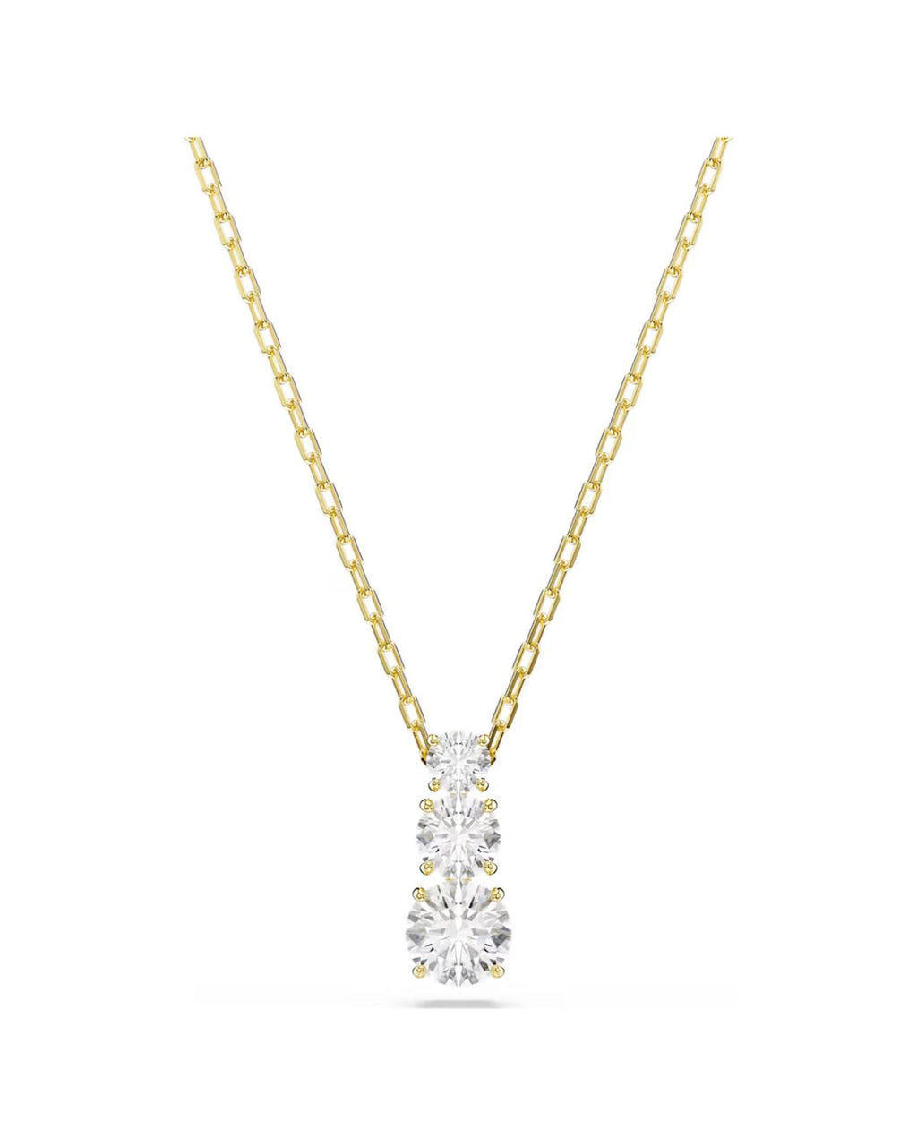 Stilla Attract pendant Round cut, White, 18k gold finish 5723298