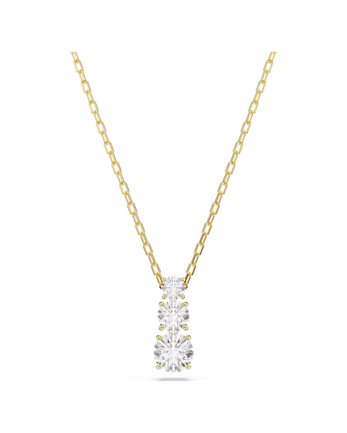 Stilla Attract pendant Round cut, White, 18k gold finish 5723298