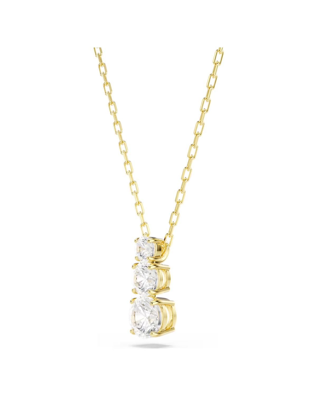 Stilla Attract pendant Round cut, White, 18k gold finish 5723298