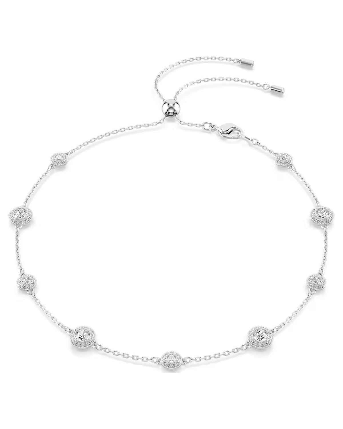 Una Angelic necklace Round cut, Double sided motifs, White, Rhodium plated 5732275