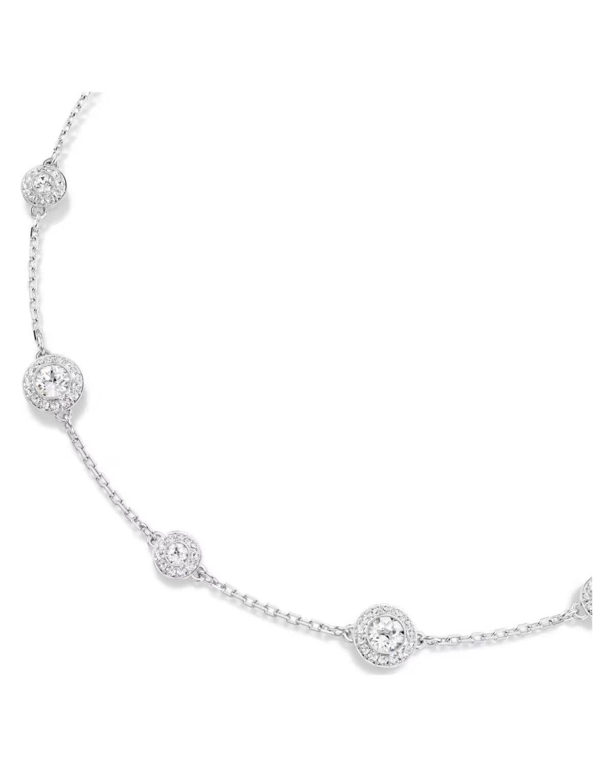 Una Angelic necklace Round cut, Double sided motifs, White, Rhodium plated 5732275