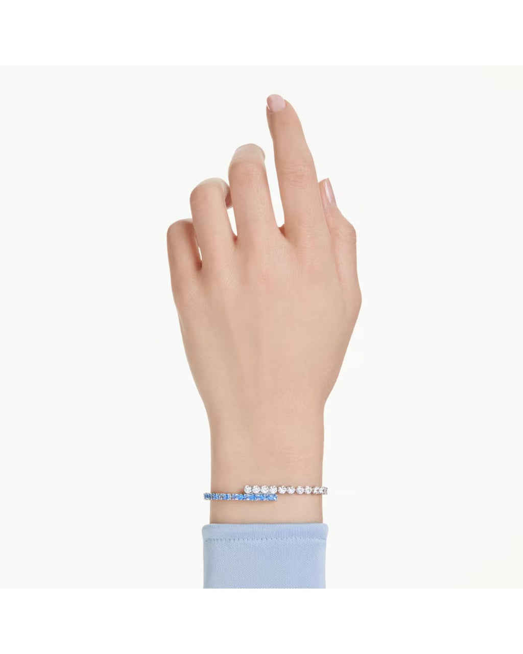 Matrix bracelet Mixed cuts, Blue, Rhodium plated M 5732266