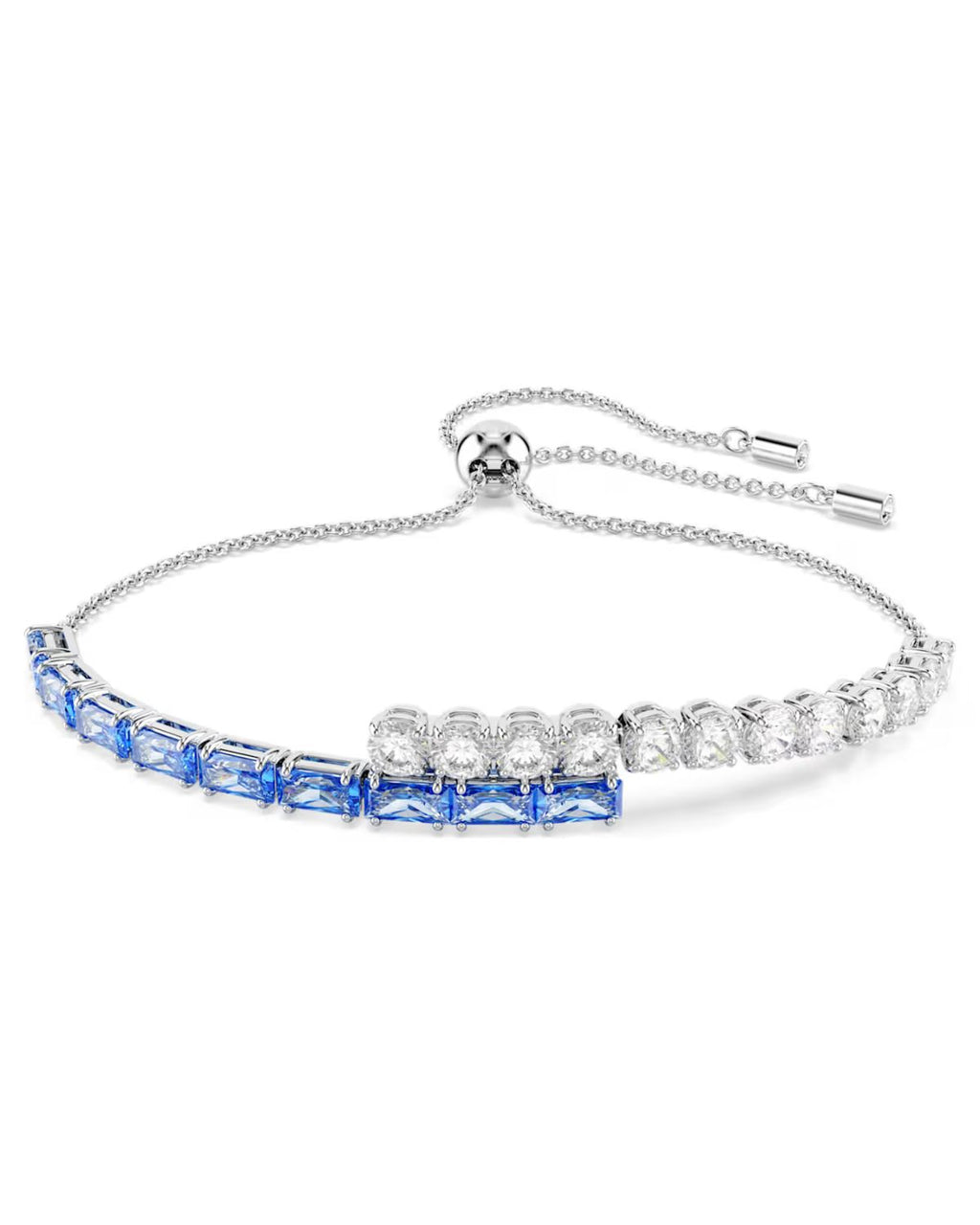 Matrix bracelet Mixed cuts, Blue, Rhodium plated M 5732266