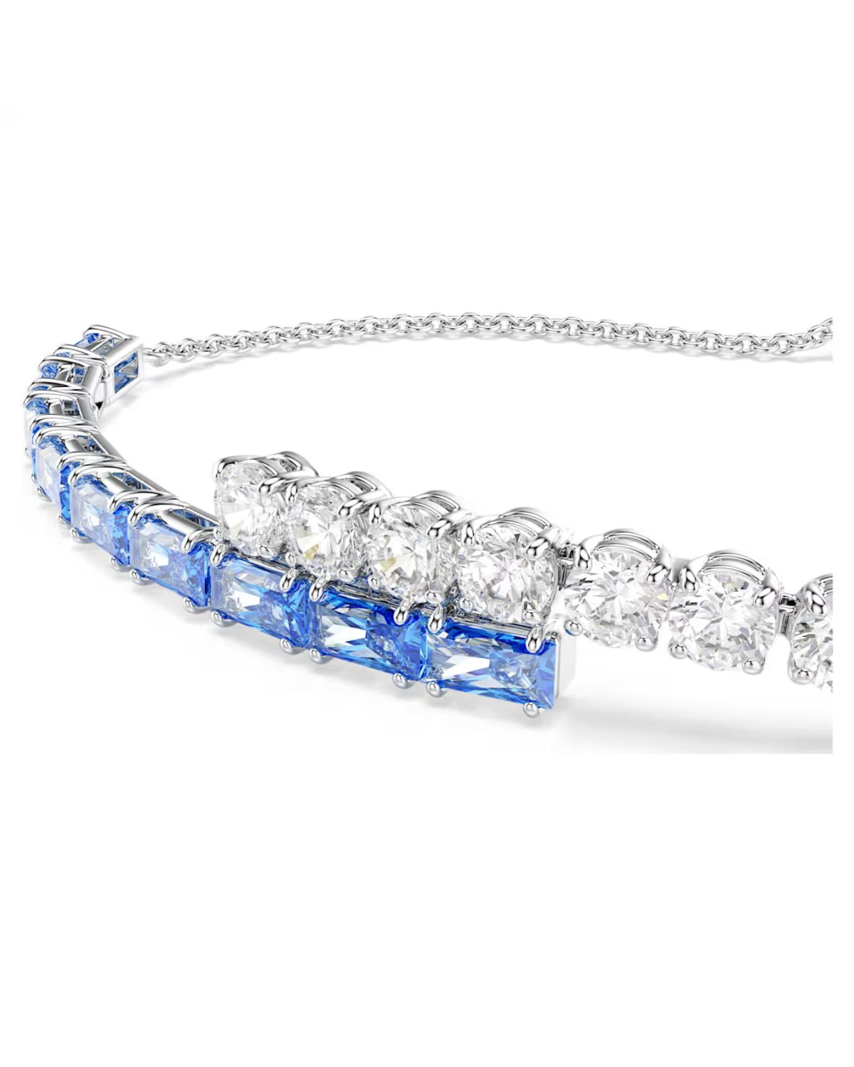 Matrix bracelet Mixed cuts, Blue, Rhodium plated M 5732266