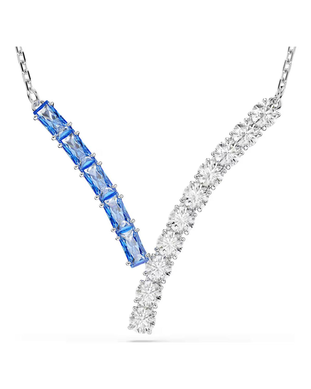 Matrix pendant Mixed cuts, Blue, Rhodium plated 5732265