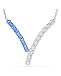 Matrix pendant Mixed cuts, Blue, Rhodium plated 5732265