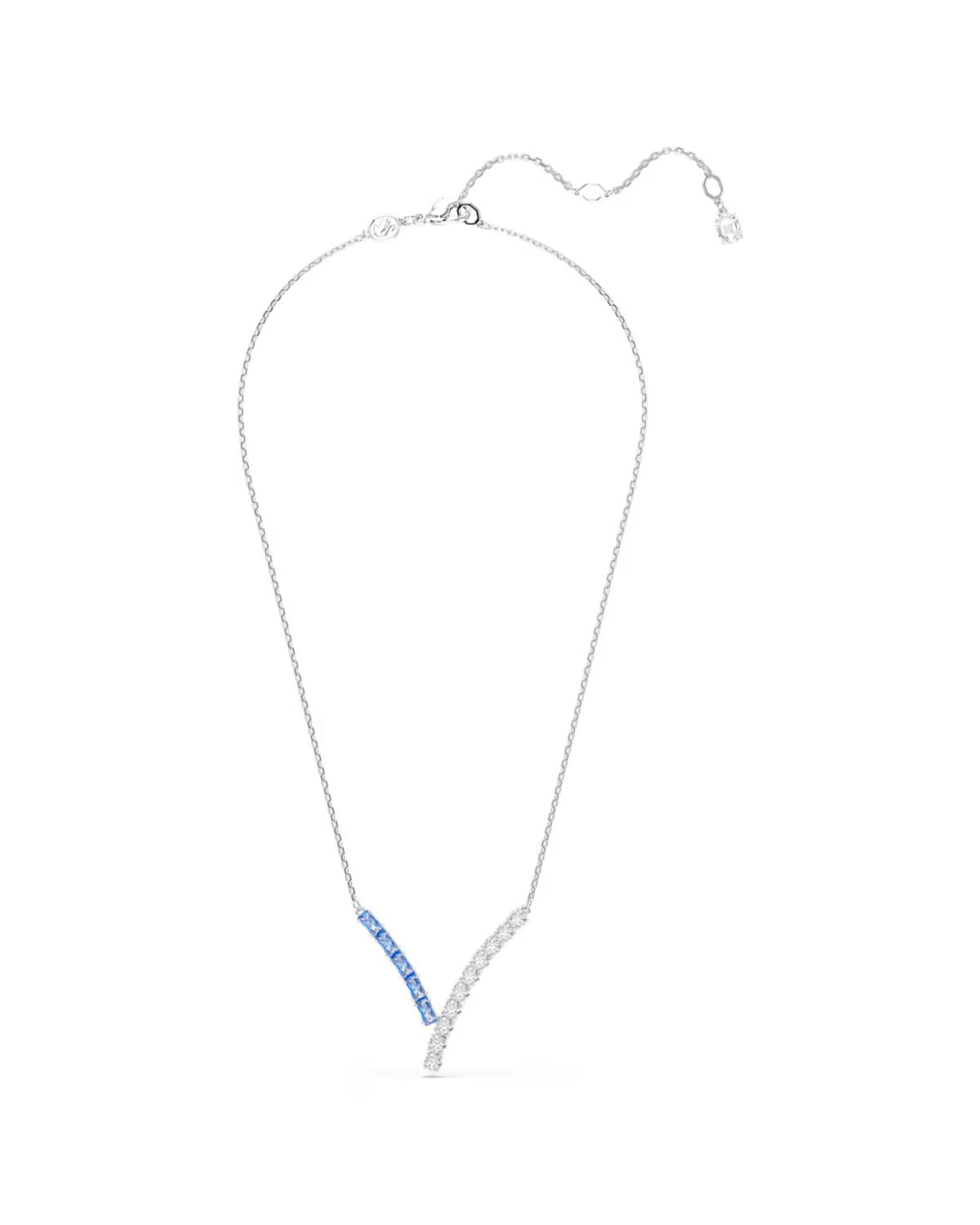 Matrix pendant Mixed cuts, Blue, Rhodium plated 5732265