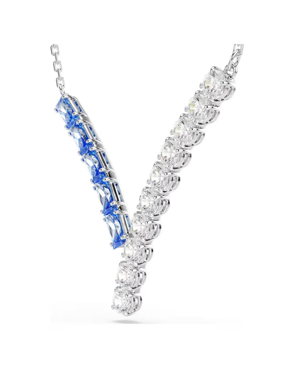 Matrix pendant Mixed cuts, Blue, Rhodium plated 5732265