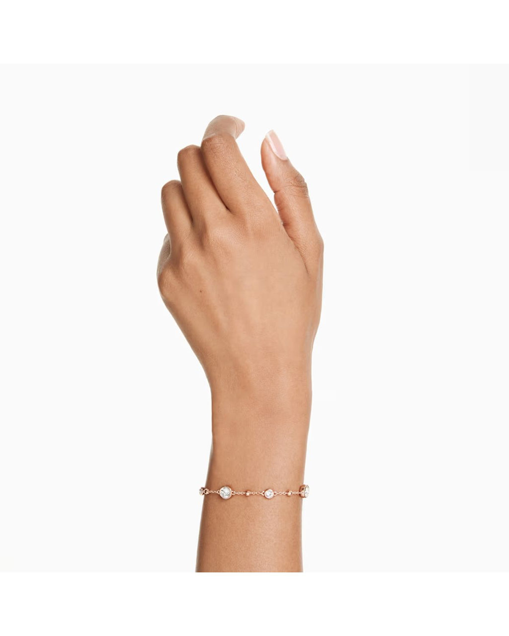 Imber bracelet Round cut, White, Rose gold-tone plated 5730677
