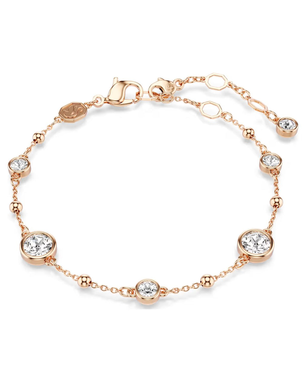 Imber bracelet Round cut, White, Rose gold-tone plated 5730677
