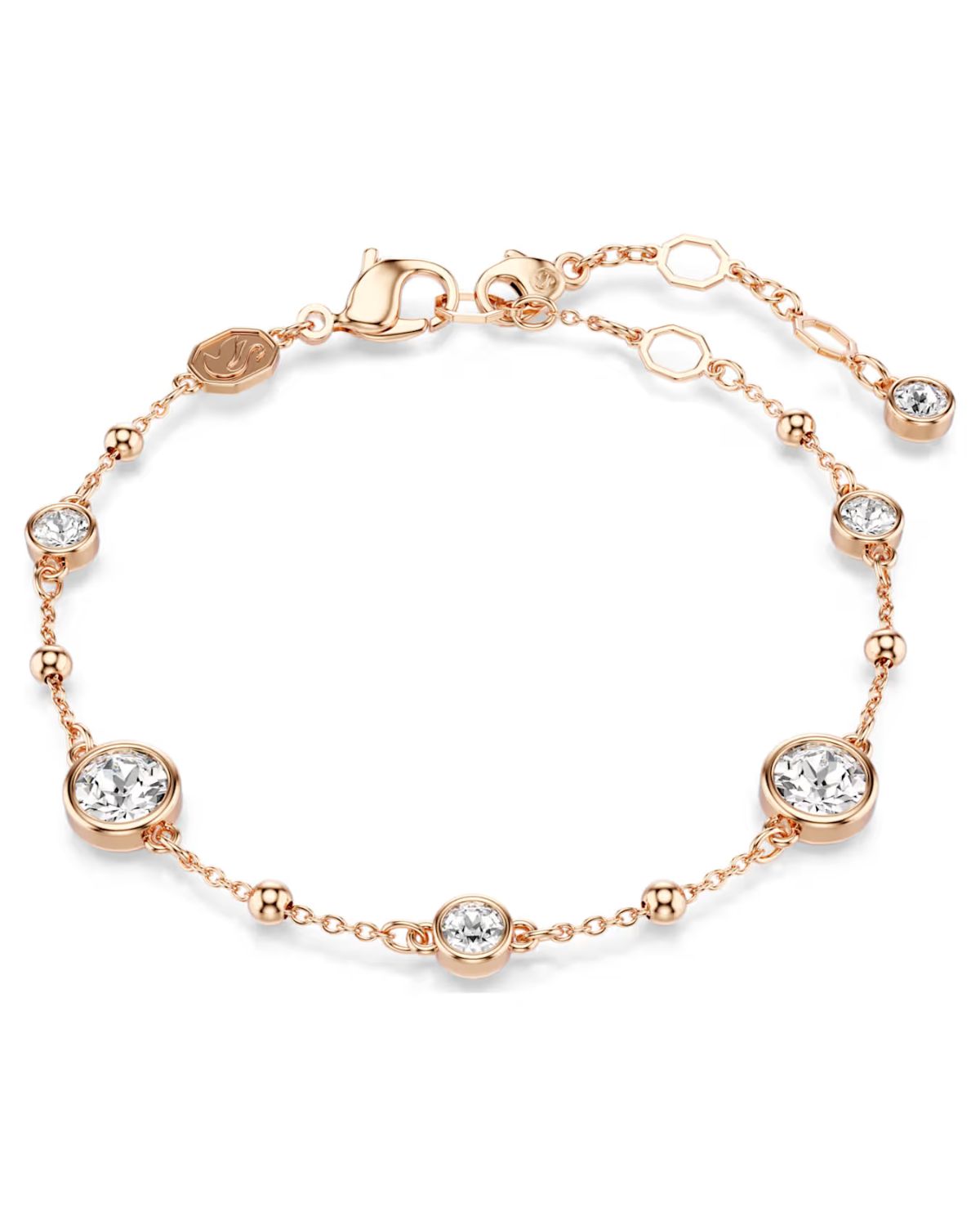 Imber bracelet Round cut, White, Rose gold-tone plated 5730677