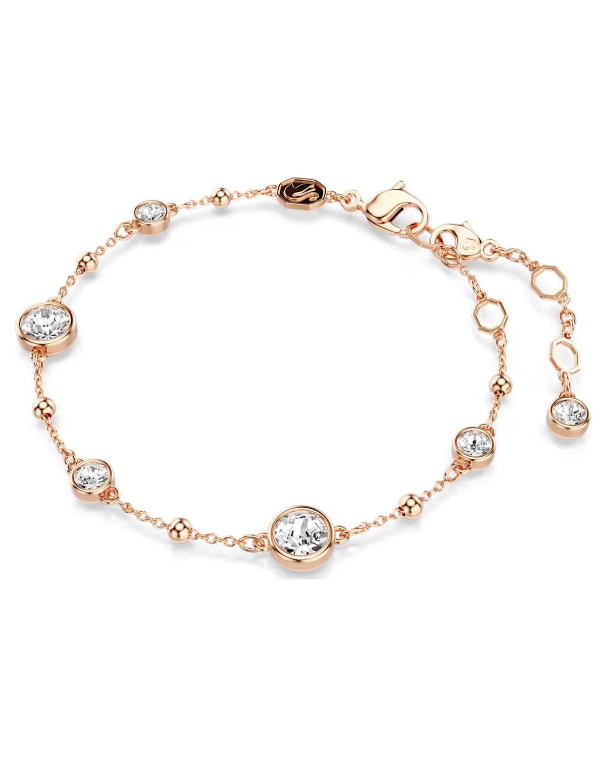 Imber bracelet Round cut, White, Rose gold-tone plated 5730677