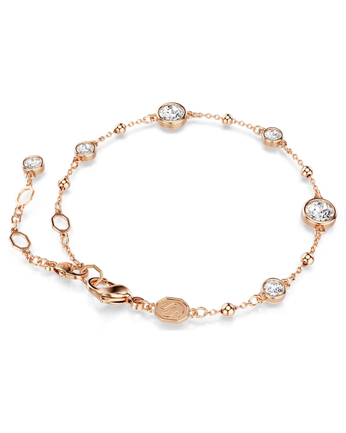 Imber bracelet Round cut, White, Rose gold-tone plated 5730677