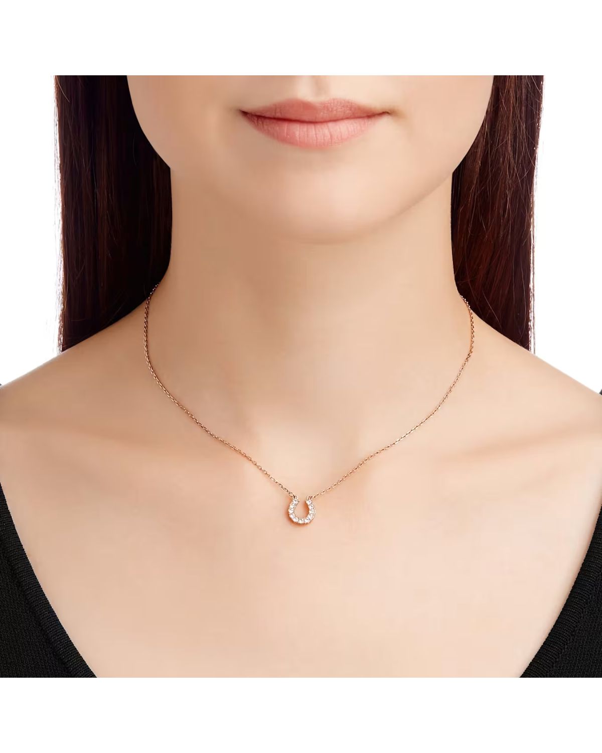 Towards necklace Horseshoe White 18k rose gold plated