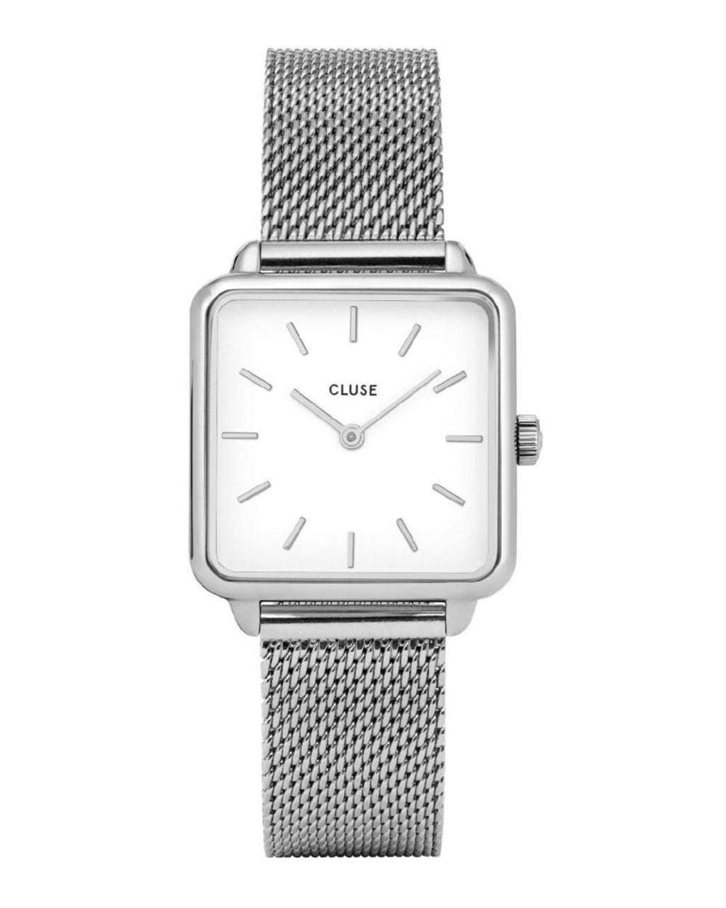 Cluse La Tetragone silver mesh/white CW0101207003