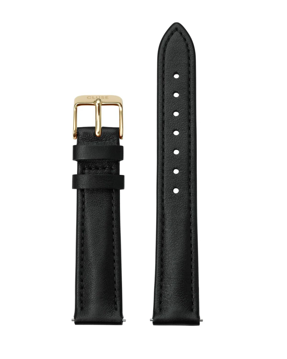 Cluse - Strap 16mm Leather Black, Gold colour CS12229