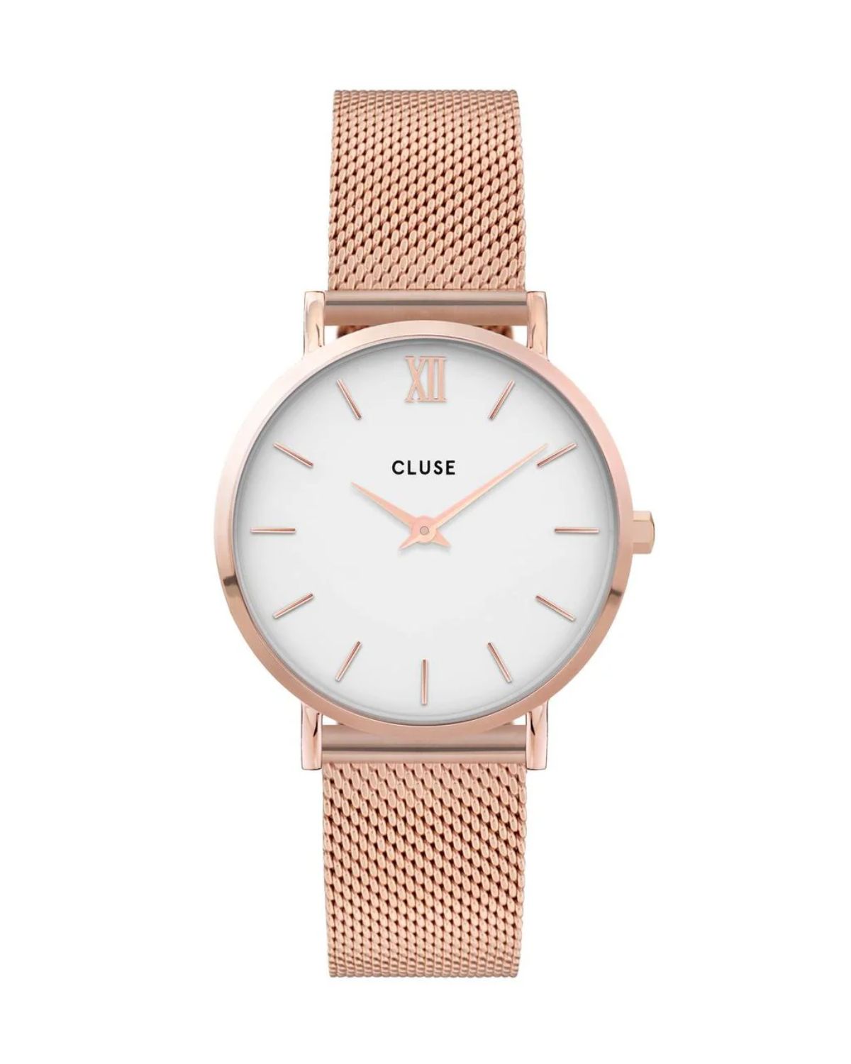 Cluse Minuit Mesh Rose gold/White CW0101203001