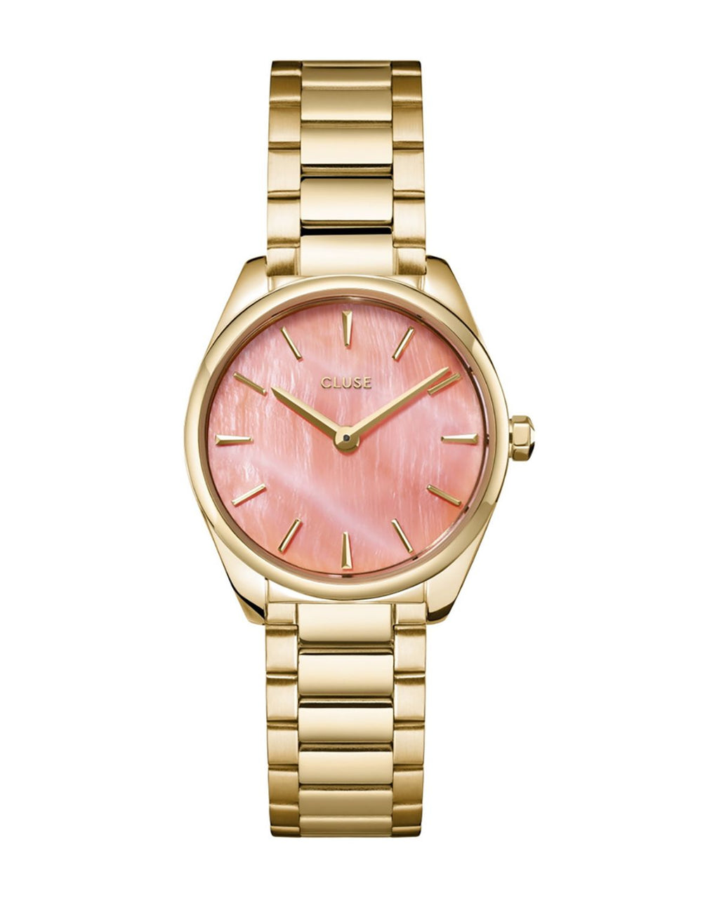 Cluse - Feroce Mini Watch Apricot Mother of Pearl/ Gold Link CW11709