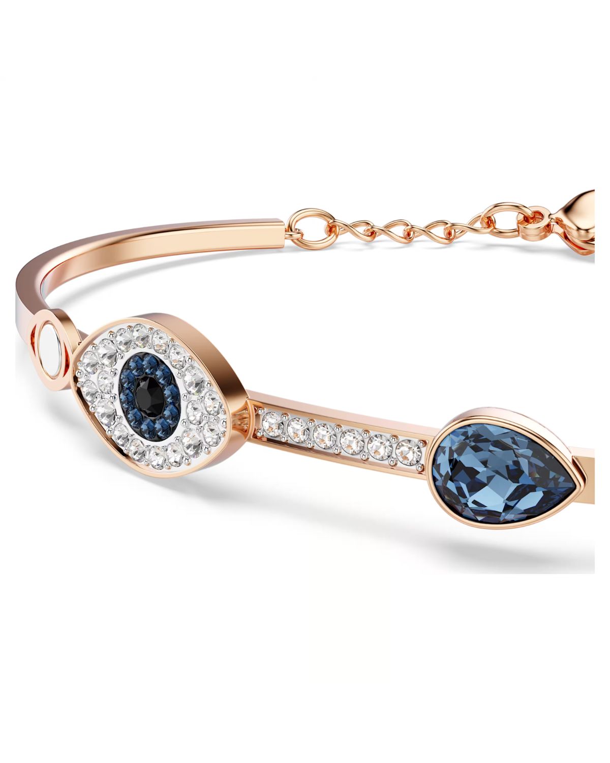 SWAROVSKI Symbolica bangle Evil eye, Blue, Mixed metal finish