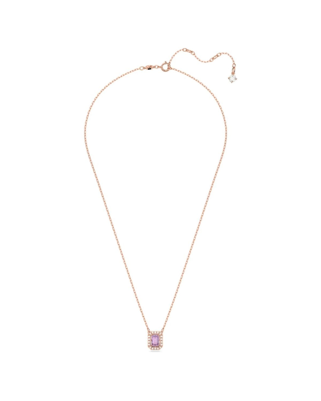 SWAROVSKI Una necklace Octagon cut, Purple, Rose gold-tone plated