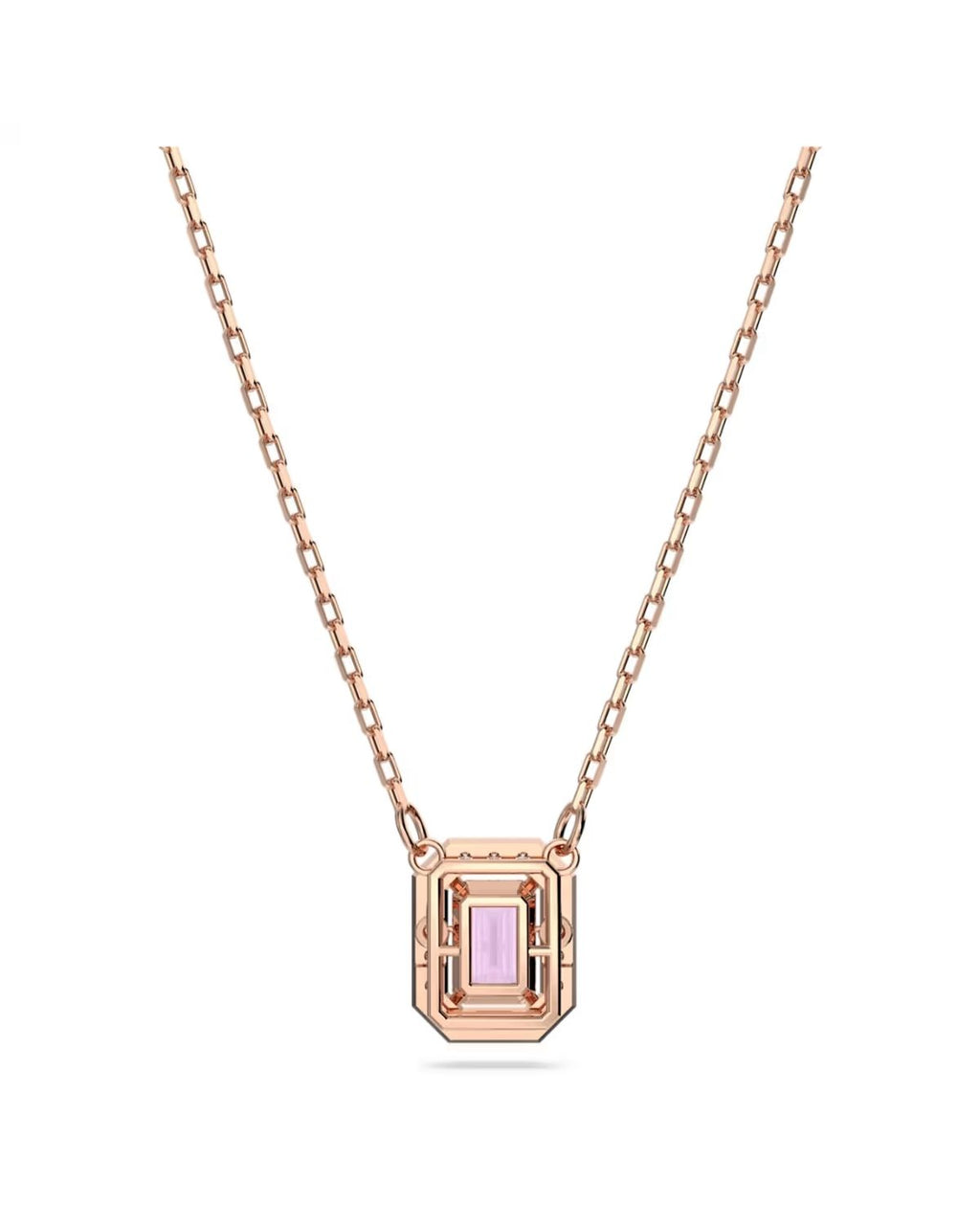 SWAROVSKI Una necklace Octagon cut, Purple, Rose gold-tone plated