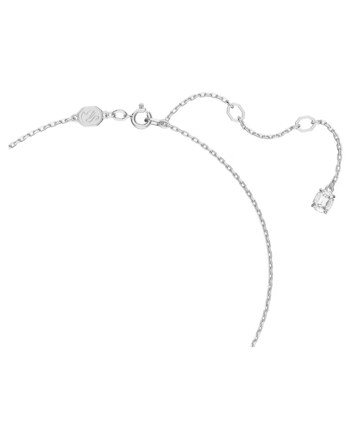 Stilla pendant Round cut, White, Rhodium plated
