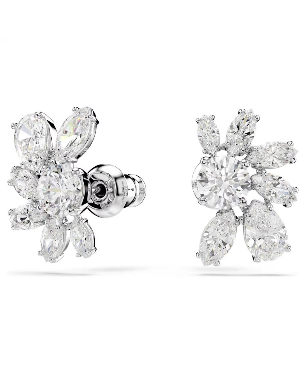 SWAROVSKI Gema Half Flower White Crystal Stud Earrings 5644679