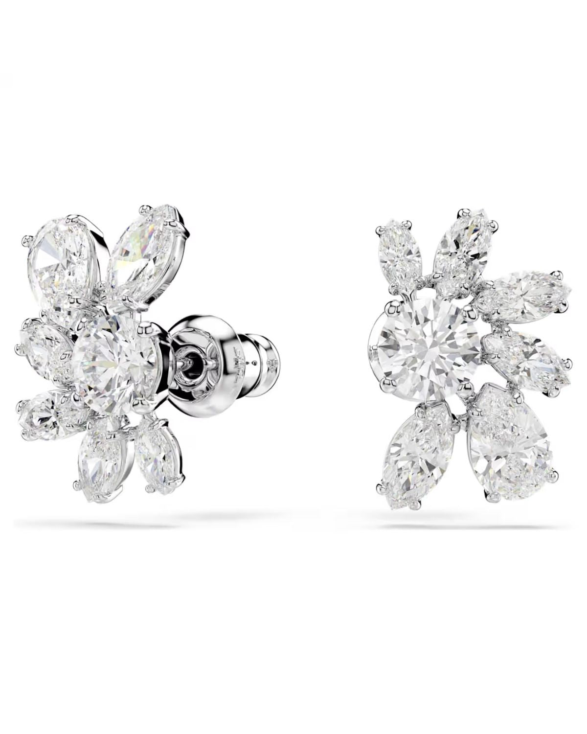 SWAROVSKI Gema Half Flower White Crystal Stud Earrings 5644679