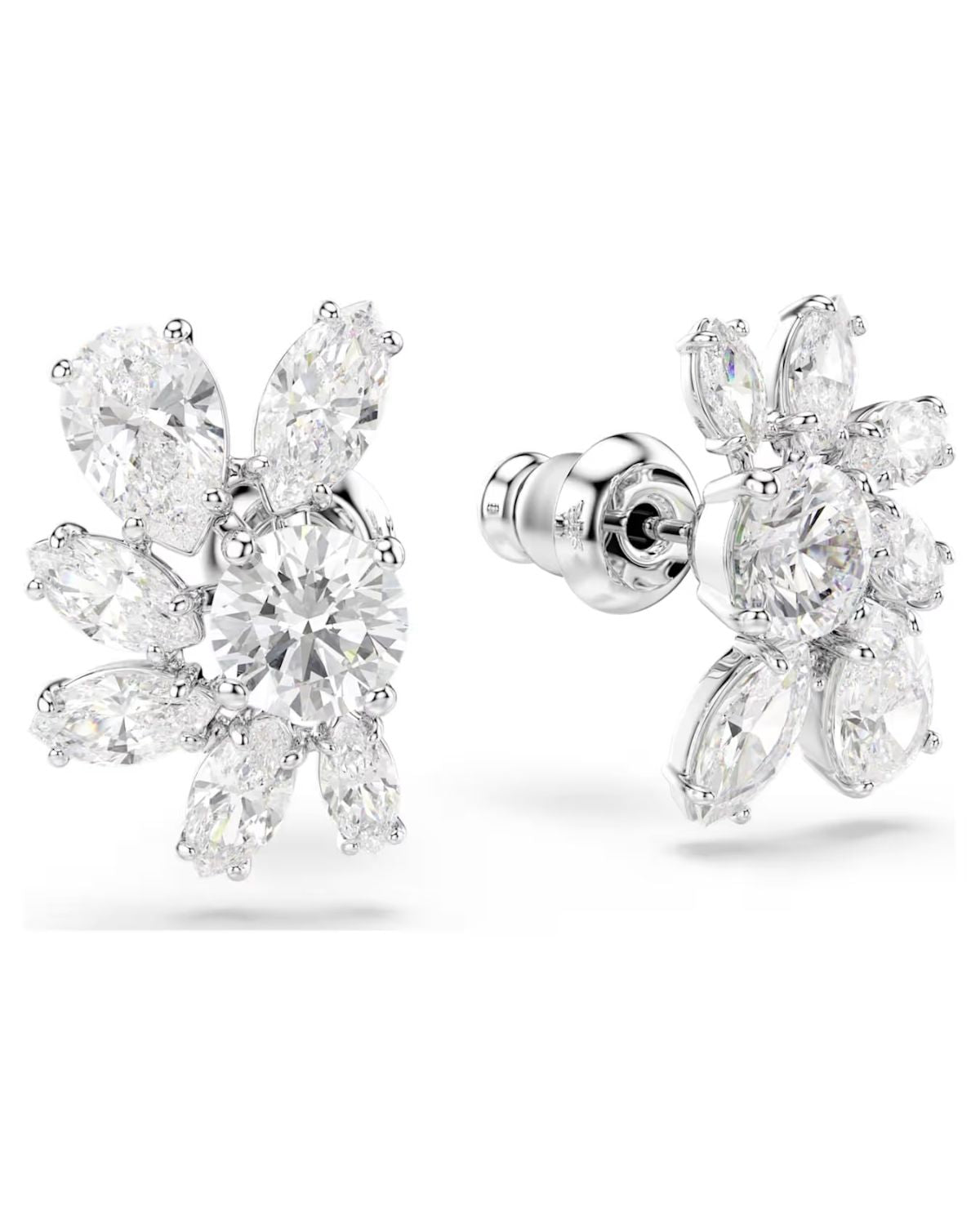 SWAROVSKI Gema Half Flower White Crystal Stud Earrings 5644679