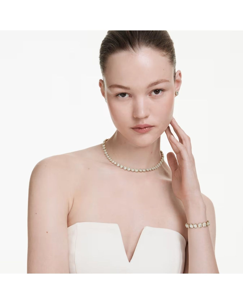 Una Angelic set Set (3), Round cut, White, Gold-tone plated 5750619