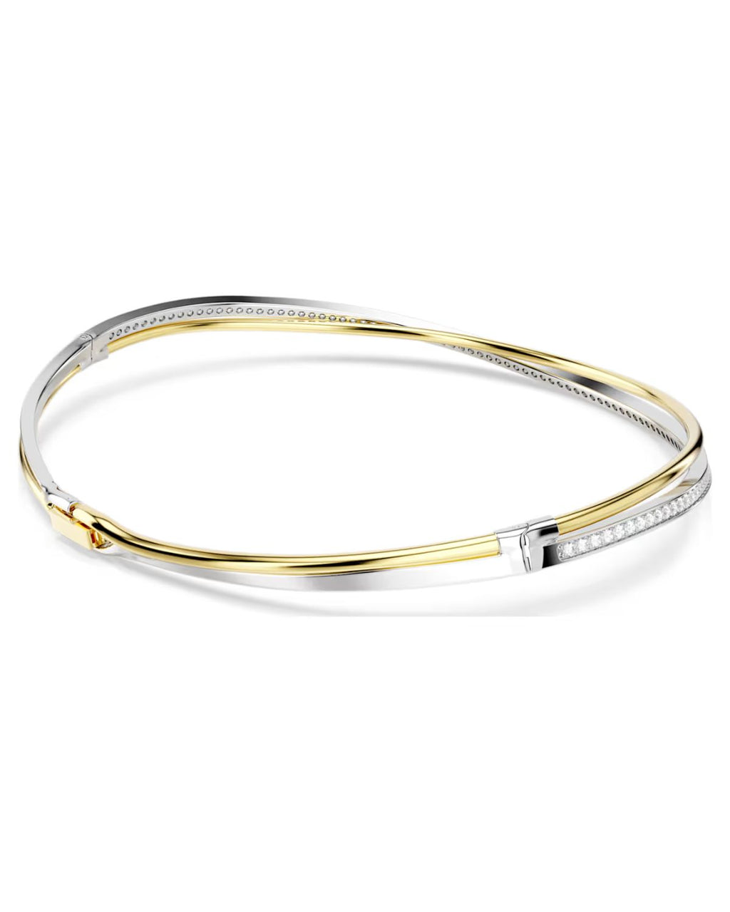 Hyperbola choker Round cut, White, Mixed metal finish 5702408