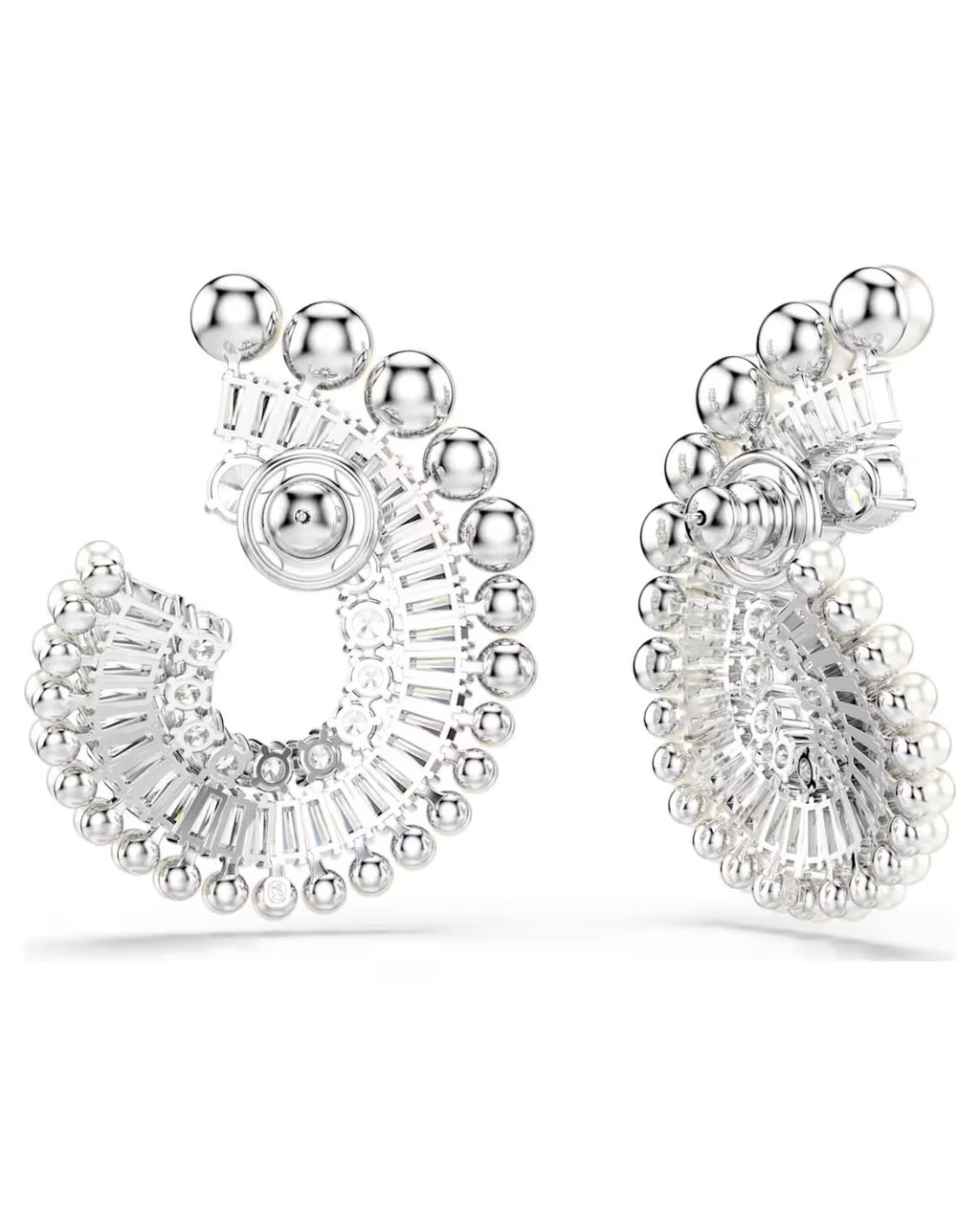 Ariana Grande x Swarovski drop earrings Crystal pearl, Mixed cuts, White, Rhodium plated 5720869