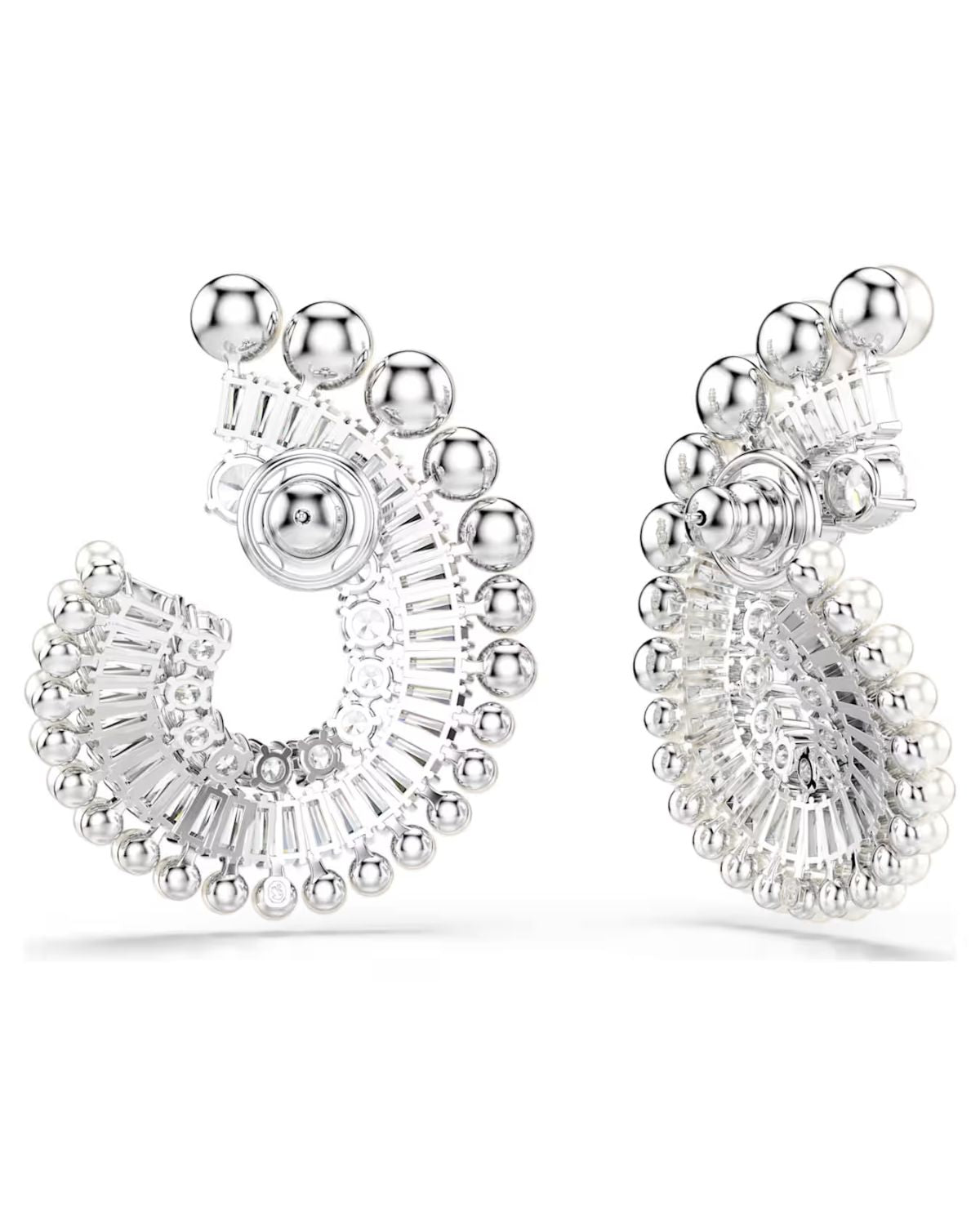 Ariana Grande x Swarovski drop earrings Crystal pearl, Mixed cuts, White, Rhodium plated 5720869