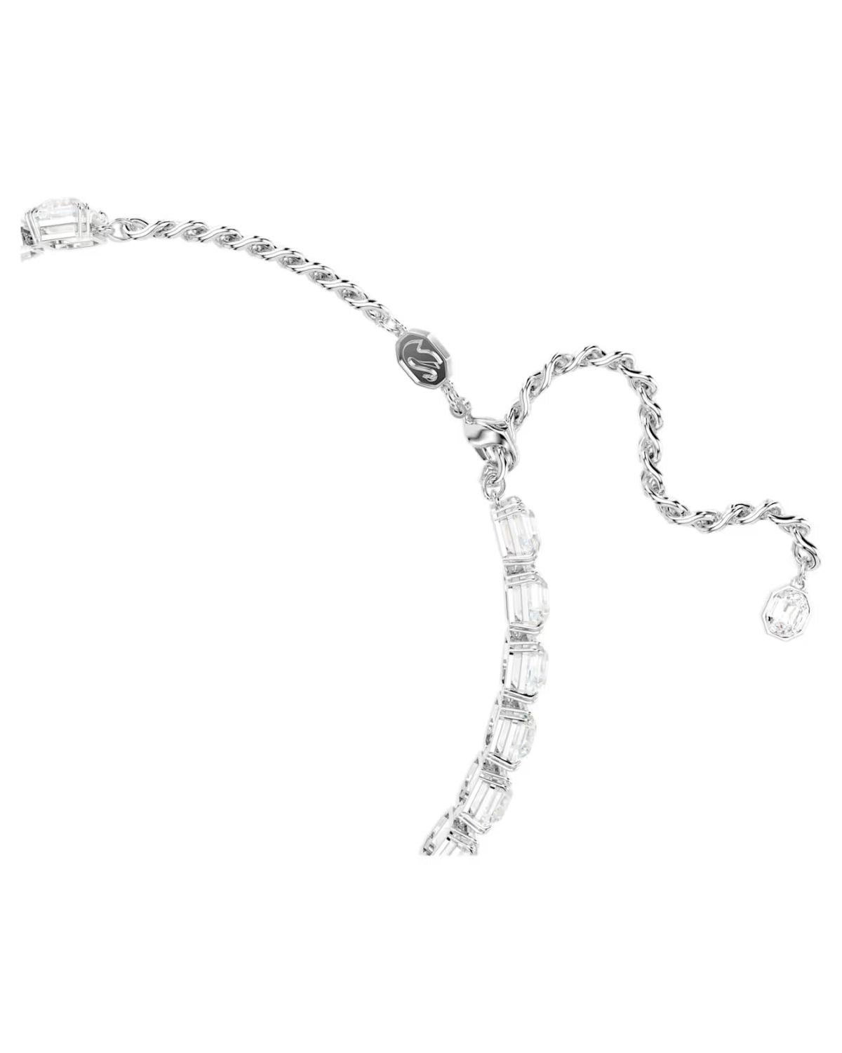 Millenia choker Octagon cut, White, Rhodium plated 5696292