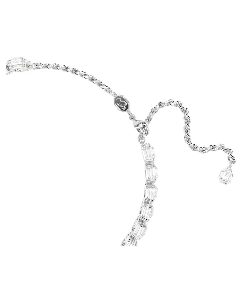 Millenia choker Octagon cut, White, Rhodium plated
