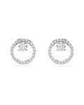 Constella stud earrings Round cut, White, Rhodium plated 5692262