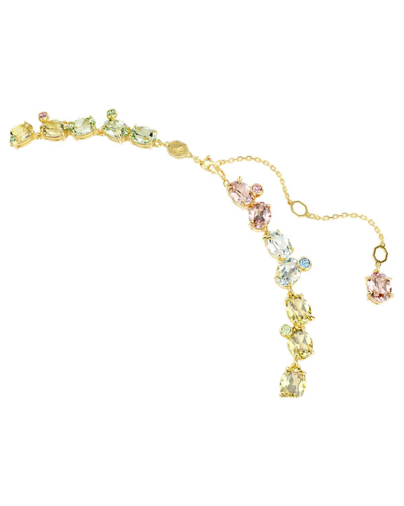 Gema Tennis necklace Mixed cuts, Multicoloured, Gold-tone plated