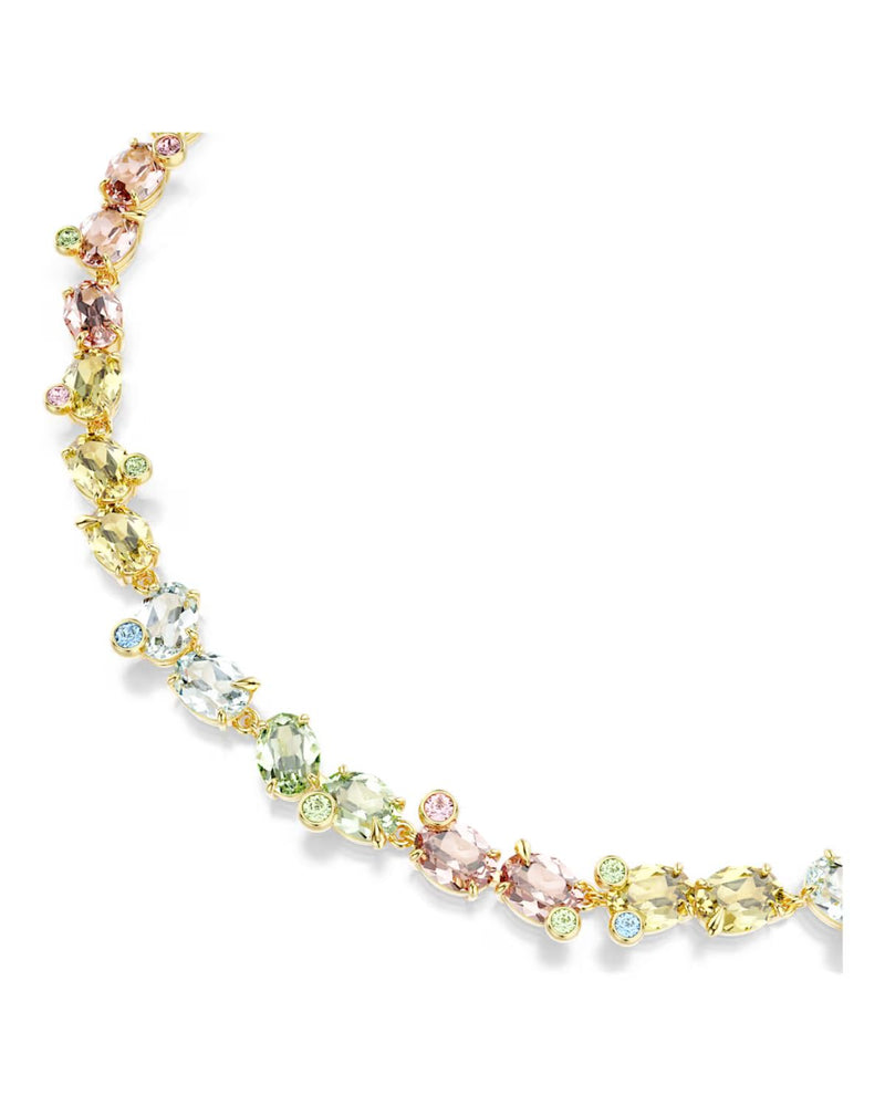 Gema Tennis necklace Mixed cuts, Multicoloured, Gold-tone plated