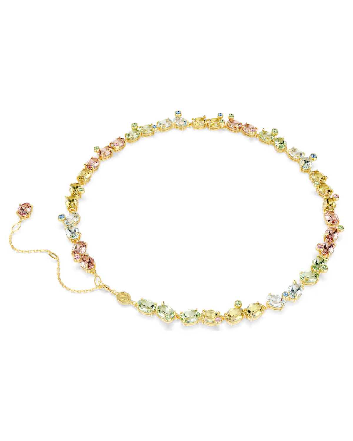 Gema Tennis necklace Mixed cuts, Multicoloured, 18k gold finish 5714836