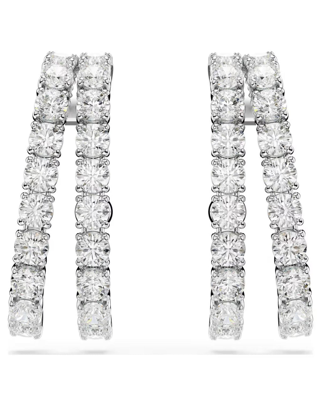 Matrix ear cuffs Round cut, White, Rhodium plated 5705835