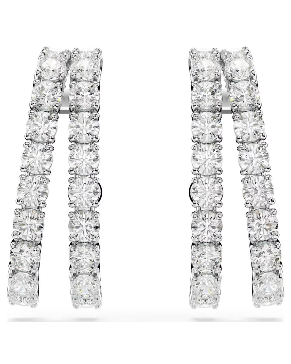 Matrix ear cuffs Round cut, White, Rhodium plated 5705835