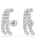 Matrix ear cuffs Round cut, White, Rhodium plated 5705835
